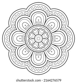 Vector abstract mandala pattern. Art on the wall. Coloring book Lace pattern The tattoo. Design for a wallpaper Paint shirt and tile Sticker Design, Decorative circle ornament in ethnic oriental style
