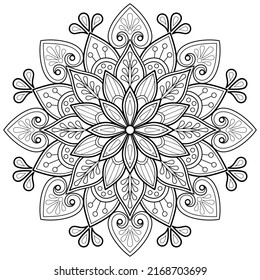 Vector abstract mandala pattern. Art on the wall. Coloring book Lace pattern The tattoo. Design for a wallpaper Paint shirt and tile Sticker Design, Decorative circle ornament in ethnic oriental style