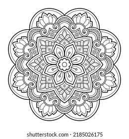 Vector abstract mandala pattern. Art on the wall. Coloring book Lace pattern The tattoo. Design for a wallpaper Paint shirt and tile Sticker Design, Decorative circle ornament in ethnic oriental style