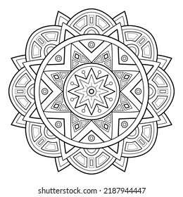 Vector abstract mandala pattern. Art on the wall. Coloring book Lace pattern The tattoo. Design for a wallpaper Paint shirt and tile Sticker Design, Decorative circle ornament in ethnic oriental style