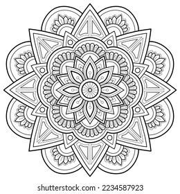 Vector abstract mandala pattern. Art on the wall. Coloring book Lace pattern The tattoo. Design for a wallpaper Paint shirt and tile Sticker Design, Decorative circle ornament in ethnic oriental style