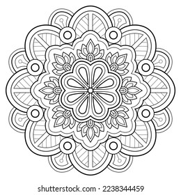 Vector abstract mandala pattern. Art on the wall. Coloring book Lace pattern The tattoo. Design for a wallpaper Paint shirt and tile Sticker Design, Decorative circle ornament in ethnic oriental style