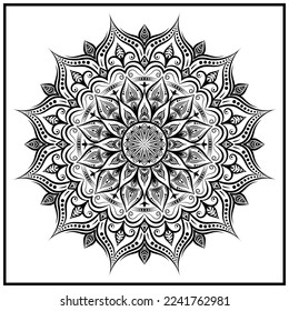 Vector abstract mandala pattern. Art on the wall. Coloring book Lace pattern The tattoo. Design for a wallpaper Paint shirt and tile Sticker Design, Decorative circle ornament in ethnic oriental style