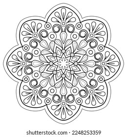 Vector abstract mandala pattern. Art on the wall. Coloring book Lace pattern The tattoo. Design for a wallpaper Paint shirt and tile Sticker Design, Decorative circle ornament in ethnic oriental style