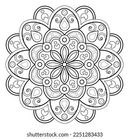 Vector abstract mandala pattern. Art on the wall. Coloring book Lace pattern The tattoo. Design for a wallpaper Paint shirt and tile Sticker Design, Decorative circle ornament in ethnic oriental style