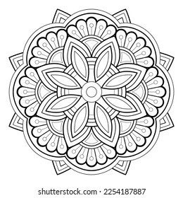 Vector abstract mandala pattern. Art on the wall. Coloring book Lace pattern The tattoo. Design for a wallpaper Paint shirt and tile Sticker Design, Decorative circle ornament in ethnic oriental style