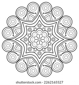 Vector abstract mandala pattern. Art on the wall. Coloring book Lace pattern The tattoo. Design for a wallpaper Paint shirt and tile Sticker Design, Decorative circle ornament in ethnic oriental style