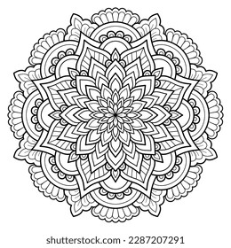 Vector abstract mandala pattern. Art on the wall. Coloring book Lace pattern The tattoo. Design for a wallpaper Paint shirt and tile Sticker Design, Decorative circle ornament in ethnic oriental style