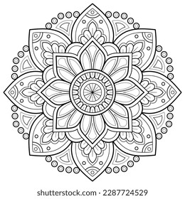 Vector abstract mandala pattern. Art on the wall. Coloring book Lace pattern The tattoo. Design for a wallpaper Paint shirt and tile Sticker Design, Decorative circle ornament in ethnic oriental style