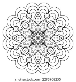 Vector abstract mandala pattern. Art on the wall. Coloring book Lace pattern The tattoo. Design for a wallpaper Paint shirt and tile Sticker Design, Decorative circle ornament in ethnic oriental style