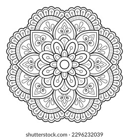 Vector abstract mandala pattern. Art on the wall. Coloring book Lace pattern The tattoo. Design for a wallpaper Paint shirt and tile Sticker Design, Decorative circle ornament in ethnic oriental style