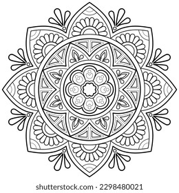 Vector abstract mandala pattern. Art on the wall. Coloring book Lace pattern The tattoo. Design for a wallpaper Paint shirt and tile Sticker Design, Decorative circle ornament in ethnic oriental style