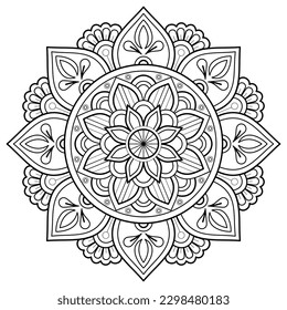 Vector abstract mandala pattern. Art on the wall. Coloring book Lace pattern The tattoo. Design for a wallpaper Paint shirt and tile Sticker Design, Decorative circle ornament in ethnic oriental style