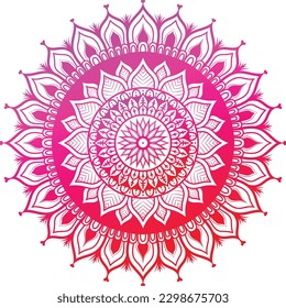 Vector abstract mandala pattern. Art on the wall. Coloring book Lace pattern The tattoo. Design for a wallpaper Paint shirt and tile Sticker Design, Decorative circle ornament in ethnic oriental style