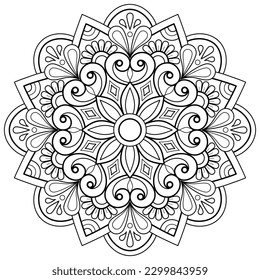 Vector abstract mandala pattern. Art on the wall. Coloring book Lace pattern The tattoo. Design for a wallpaper Paint shirt and tile Sticker Design, Decorative circle ornament in ethnic oriental style