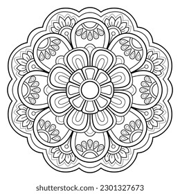 Vector abstract mandala pattern. Art on the wall. Coloring book Lace pattern The tattoo. Design for a wallpaper Paint shirt and tile Sticker Design, Decorative circle ornament in ethnic oriental style
