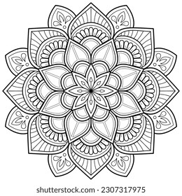 Vector abstract mandala pattern. Art on the wall. Coloring book Lace pattern The tattoo. Design for a wallpaper Paint shirt and tile Sticker Design, Decorative circle ornament in ethnic oriental style