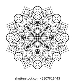 Vector abstract mandala pattern. Art on the wall. Coloring book Lace pattern The tattoo. Design for a wallpaper Paint shirt and tile Sticker Design, Decorative circle ornament in ethnic oriental style
