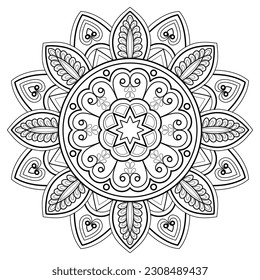 Vector abstract mandala pattern. Art on the wall. Coloring book Lace pattern The tattoo. Design for a wallpaper Paint shirt and tile Sticker Design, Decorative circle ornament in ethnic oriental style