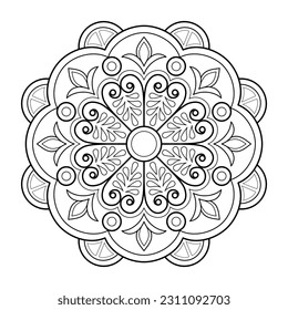 Vector abstract mandala pattern. Art on the wall. Coloring book Lace pattern The tattoo. Design for a wallpaper Paint shirt and tile Sticker Design, Decorative circle ornament in ethnic oriental style