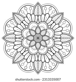 Vector abstract mandala pattern. Art on the wall. Coloring book Lace pattern The tattoo. Design for a wallpaper Paint shirt and tile Sticker Design, Decorative circle ornament in ethnic oriental style