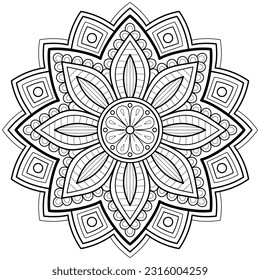 Vector abstract mandala pattern. Art on the wall. Coloring book Lace pattern The tattoo. Design for a wallpaper Paint shirt and tile Sticker Design, Decorative circle ornament in ethnic oriental style