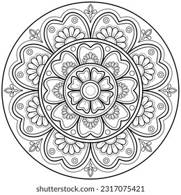Vector abstract mandala pattern. Art on the wall. Coloring book Lace pattern The tattoo. Design for a wallpaper Paint shirt and tile Sticker Design, Decorative circle ornament in ethnic oriental style