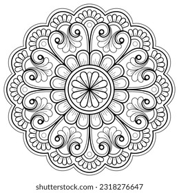 Vector abstract mandala pattern. Art on the wall. Coloring book Lace pattern The tattoo. Design for a wallpaper Paint shirt and tile Sticker Design, Decorative circle ornament in ethnic oriental style