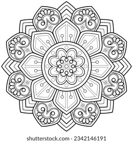Vector abstract mandala pattern. Art on the wall. Coloring book Lace pattern The tattoo. Design for a wallpaper Paint shirt and tile Sticker Design, Decorative circle ornament in ethnic oriental style