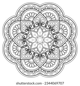 Vector abstract mandala pattern. Art on the wall. Coloring book Lace pattern The tattoo. Design for a wallpaper Paint shirt and tile Sticker Design, Decorative circle ornament in ethnic oriental style