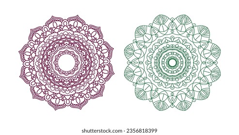 Vector abstract mandala pattern. Art on the wall. Coloring book. Lace pattern. The tattoo. Design for wallpaper. Paint shirt and tile sticker design. Decorative circle ornament in ethnic oriental.