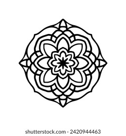 Vector abstract mandala pattern. Art on the wall. Coloring book Lace pattern The tattoo. Design for a wallpaper Paint shirt and tile Sticker Design, Decorative circle ornament in ethnic oriental style