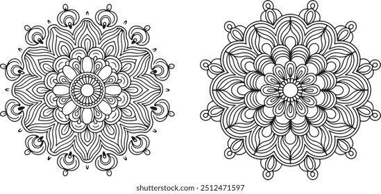 Vector abstract mandala pattern. Art on the wall. Coloring book Lace pattern The tattoo. Design for a wallpaper Paint shirt and tile Sticker Design, Decorative circle ornament in ethnic oriental style