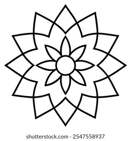 Vector abstract mandala pattern. Art on the wall. Coloring book Lace pattern The tattoo. Design for a wallpaper Paint shirt and tile Sticker Design, Decorative circle ornament in ethnic oriental style