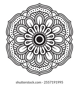 Vector abstract mandala pattern. Art on the wall. Coloring book Lace pattern The tattoo. Design for a wallpaper Paint shirt and tile Sticker Design, Decorative circle ornament in ethnic oriental style