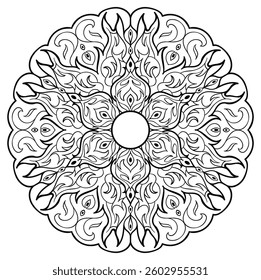 Vector abstract mandala pattern. Art on the wall. Coloring book Lace pattern The tattoo. Design for a wallpaper Paint shirt and tile Sticker Design, Decorative circle ornament in ethnic oriental style
