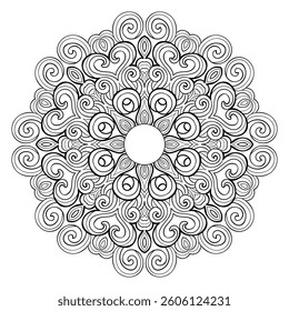 Vector abstract mandala pattern. Art on the wall. Coloring book Lace pattern The tattoo. Design for a wallpaper Paint shirt and tile Sticker Design, Decorative circle ornament in ethnic oriental style