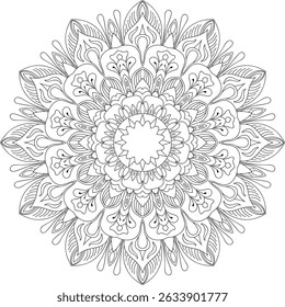 Vector abstract mandala pattern. Coloring book Lace pattern. Design for a wallpaper Paint shirt and tile Sticker Design. Circular pattern in the form of a mandala. Henna tattoo mandala.
