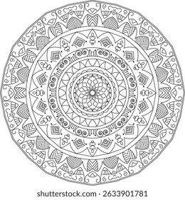 Vector abstract mandala pattern. Decorative circle ornament in ethnic oriental style. round ornamental round ornament
