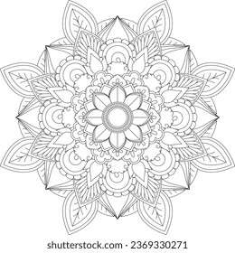 Vector abstract mandala pattern. Design for a wallpaper Paint shirt and tile Sticker Design, coloring book Lace pattern The tattoo. Mandala. Mandala Coloring Pages. Flower Mandala. Coloring Pages
