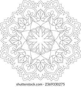Vector abstract mandala pattern. Design for a wallpaper Paint shirt and tile Sticker Design, coloring book Lace pattern The tattoo. Mandala. Mandala Coloring Pages. Flower Mandala. Coloring Pages