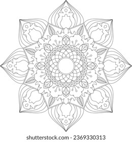Vector abstract mandala pattern. Design for a wallpaper Paint shirt and tile Sticker Design, coloring book Lace pattern The tattoo. Mandala. Mandala Coloring Pages. Flower Mandala. Coloring Pages