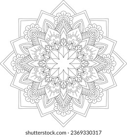 Vector abstract mandala pattern. Design for a wallpaper Paint shirt and tile Sticker Design, coloring book Lace pattern The tattoo. Mandala. Mandala Coloring Pages. Flower Mandala. Coloring Pages