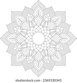 Vector abstract mandala pattern. Design for a wallpaper Paint shirt and tile Sticker Design, coloring book Lace pattern The tattoo. Mandala. Mandala Coloring Pages. Flower Mandala. Coloring Pages