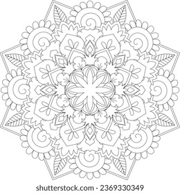 Vector abstract mandala pattern. Design for a wallpaper Paint shirt and tile Sticker Design, coloring book Lace pattern The tattoo. Mandala. Mandala Coloring Pages. Flower Mandala. Coloring Pages