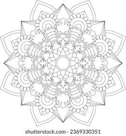 Vector abstract mandala pattern. Design for a wallpaper Paint shirt and tile Sticker Design, coloring book Lace pattern The tattoo. Mandala. Mandala Coloring Pages. Flower Mandala. Coloring Pages