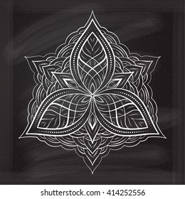 Vector abstract mandala pattern on a chalkboard background. 