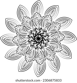 Vector Abstract Mandala Pattern. Mandala Retro hand drawn for print or use as poster, card, flyer, sticker or tattoo