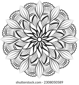 Vector Abstract Mandala Pattern. Mandala Retro hand drawn for print or use as poster, card, flyer, sticker or tattoo