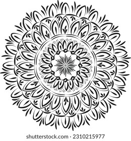 Vector Abstract Mandala Pattern. Mandala Retro hand drawn for print or use as poster, card, flyer, sticker or tattoo